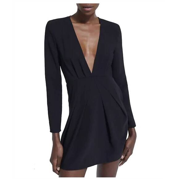 NEW THE KOOPLES glam v-neck dress in black